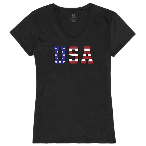 Rapid Dominance Graphic V-Neck Flag Text Shirt G03-784