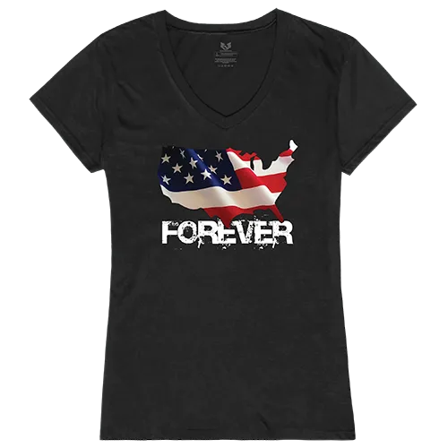 Rapid Dominance Graphic V-Neck Forever USA Map Shirt G03-U05