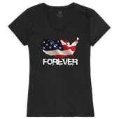 Rapid Dominance Graphic V-Neck Forever USA Map Shirt G03-U05