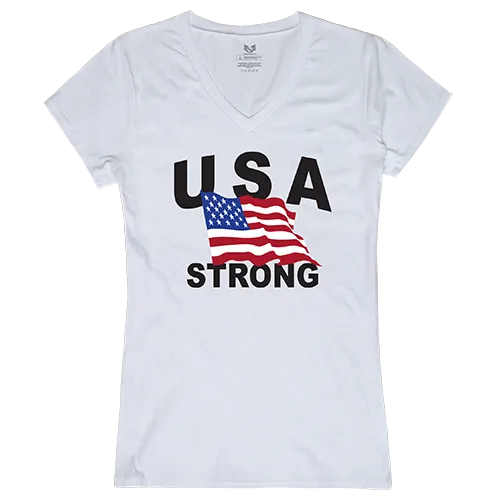 Rapid Dominance Graphic V-Neck USA Strong 4 Shirt G03-U09