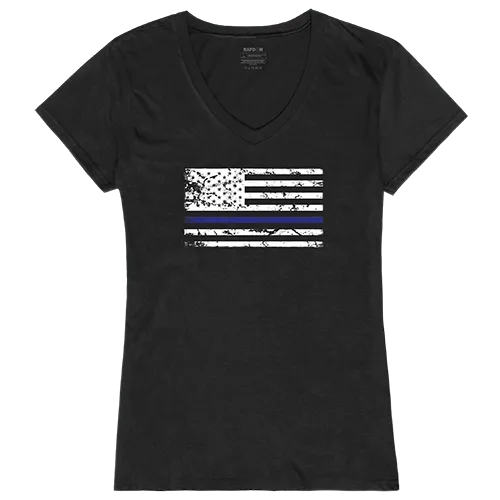 Rapid Dominance Graphic V-Neck Thin Blue Line Shirt GS2-786