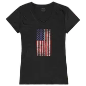 Rapid Dominance Graphic V-Neck Distressed Flag Shirt GS2-800