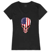 Rapid Dominance Graphic V-Neck Skull Flag Shirt GS2-801