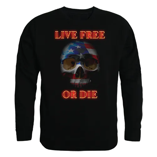 Rapid Dominance Graphic Crewneck Live Free Skull Shirt TS2-802