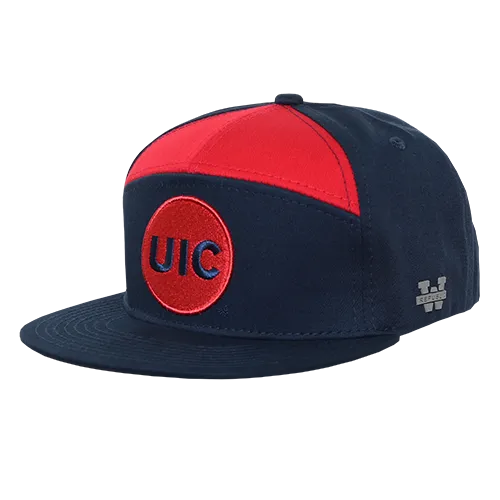 W Republic 7 Panel College Cap Illinois-Chicago Flames 1026-180