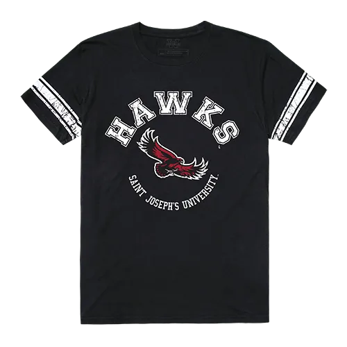 W Republic Men's Football Tee Shirt Saint Joseph's University Hawks 504-232