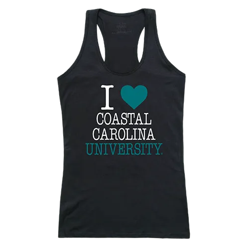 W Republic Women's I Love Tank Shirt Coastal Carolina Chanticleers 532-116