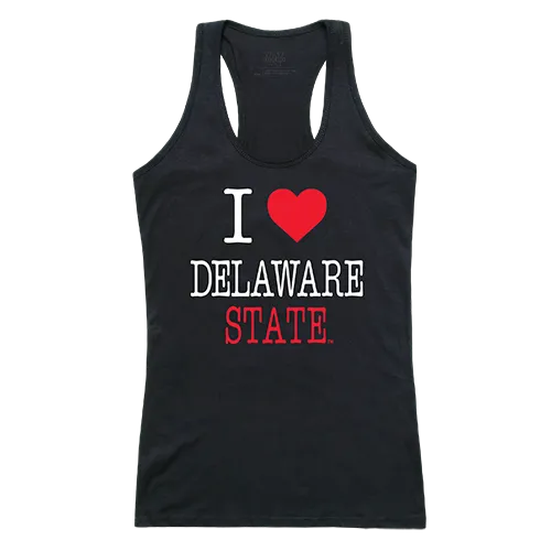 W Republic Women's I Love Tank Shirt Delaware State University Hornets 532-120