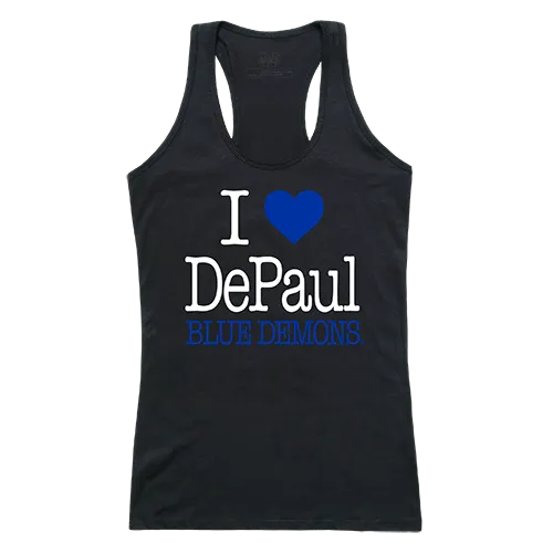 W Republic Women's I Love Tank Shirt Depaul Blue Demons 532-121