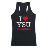 W Republic Women's I Love Tank Shirt Youngstown State Penguins 532-159