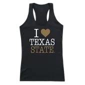 W Republic Women's I Love Tank Shirt Texas State Bobcats 532-181