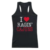 W Republic Women's I Love Tank Shirt Louisiana Lafayette Ragin Cajuns 532-189