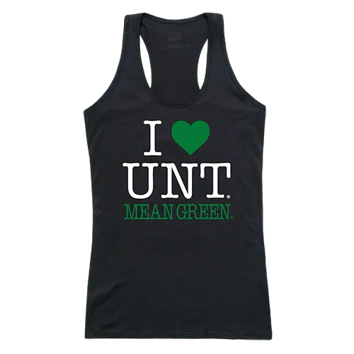 W Republic Women's I Love Tank Shirt North Texas Mean Green 532-195