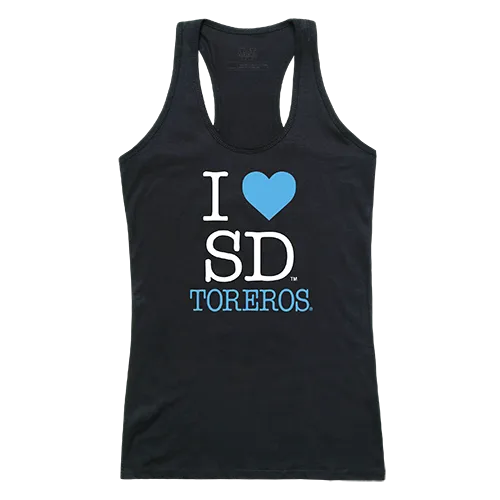 W Republic Women's I Love Tank Shirt San Diego Toreros 532-197