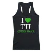 W Republic Women's I Love Tank Shirt Tulane Green Wave 532-198