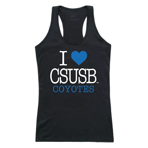 W Republic Women's I Love Tank Shirt Cal State San Bernardino Coyotes 532-207