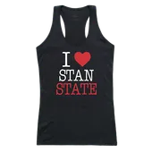 W Republic Women's I Love Tank Shirt Cal State Stanislaus Warriors 532-208