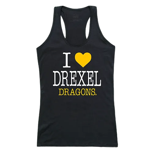 W Republic Women's I Love Tank Shirt Drexel University Dragons 532-215