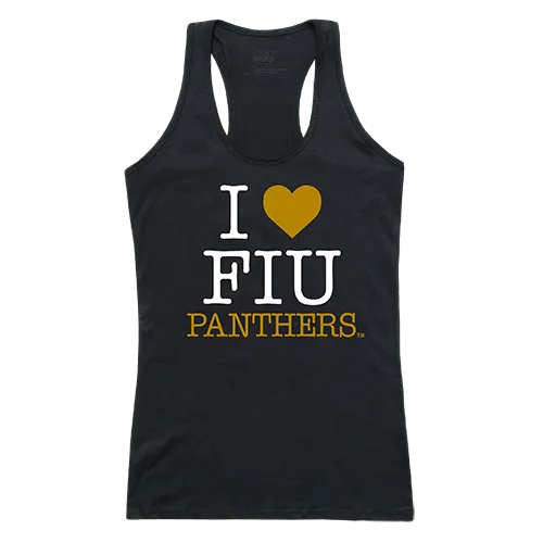 W Republic Women's I Love Tank Shirt Florida International Golden Panthers 532-219