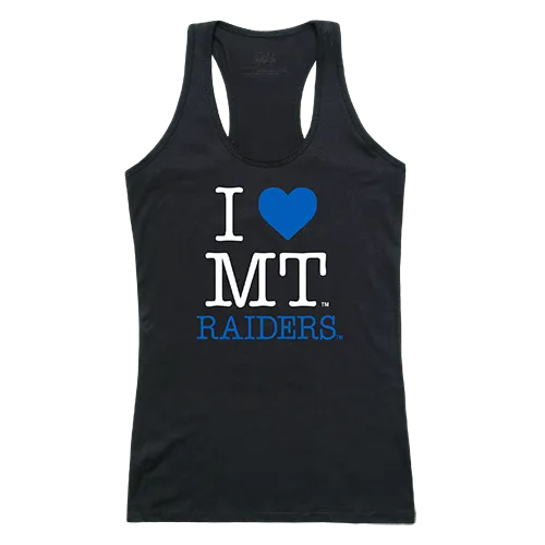 W Republic Women's I Love Tank Shirt Middle Tennessee State Blue Raiders 532-223