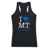 W Republic Women's I Love Tank Shirt Middle Tennessee State Blue Raiders 532-223