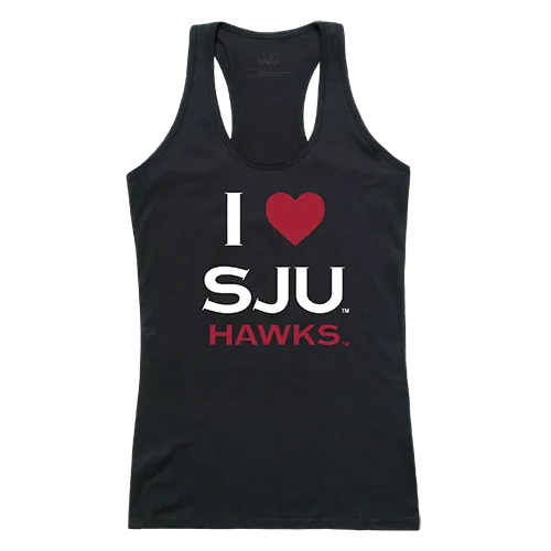 W Republic Women's I Love Tank Shirt Saint Joseph's University Hawks 532-232