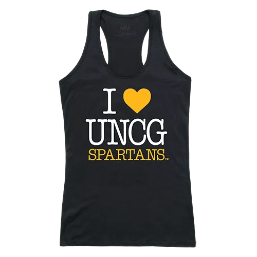 W Republic Women's I Love Tank Shirt North Carolina Greensboro Spartans 532-245