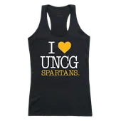 W Republic Women's I Love Tank Shirt North Carolina Greensboro Spartans 532-245