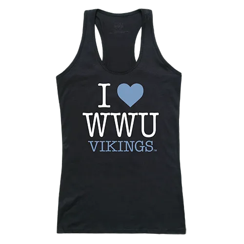 W Republic Women's I Love Tank Shirt Western Washington Vikings 532-252