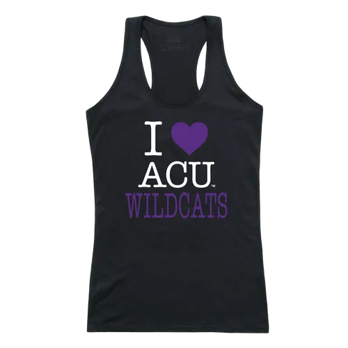 W Republic Women's I Love Tank Shirt Abilene Christian Wildcats 532-257