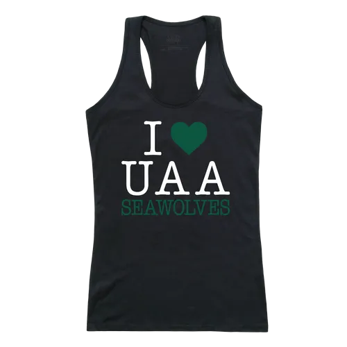 W Republic Women's I Love Tank Shirt University Of Alaska Anchorage Seawolves 532-259