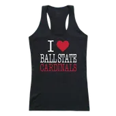 W Republic Women's I Love Tank Shirt Ball State Cardinals 532-264