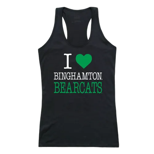 W Republic Women's I Love Tank Shirt Binghamton University Bearcats 532-267