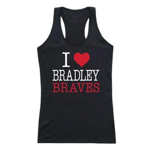 W Republic Women's I Love Tank Shirt Bradley Braves 532-270