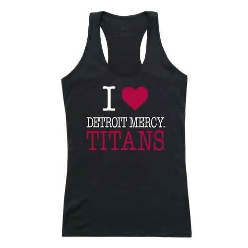 W Republic Women's I Love Tank Shirt Detroit Mercy Titans 532-290