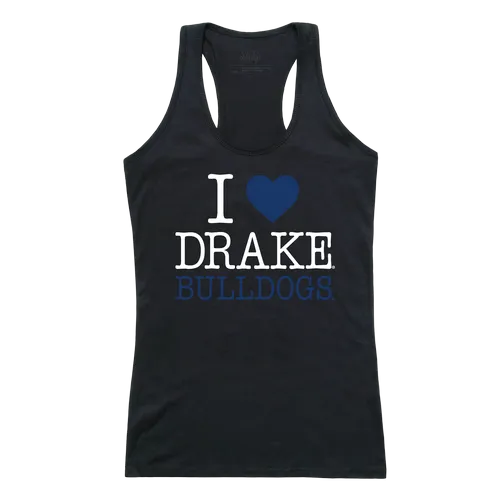 W Republic Women's I Love Tank Shirt Drake University Bulldogs 532-292