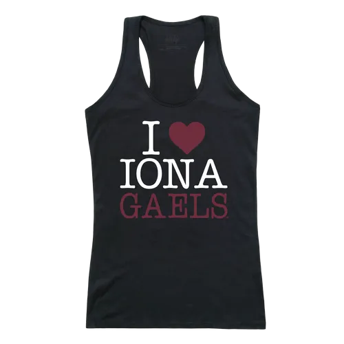 W Republic Women's I Love Tank Shirt Iona College Gaels 532-315