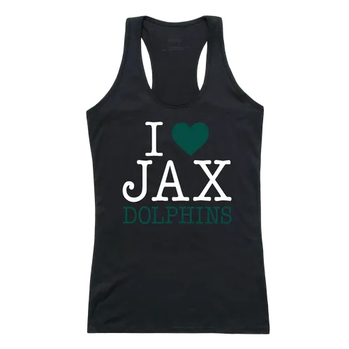 W Republic Women's I Love Tank Shirt Jacksonville University Dolphins 532-318