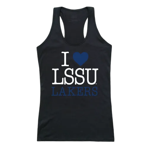 W Republic Women's I Love Tank Shirt Lake Superior State University Lakers 532-325