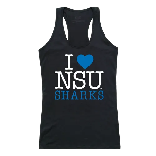 W Republic Women's I Love Tank Shirt Nova Southeastern Sharks 532-358