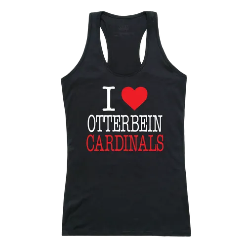 W Republic Women's I Love Tank Shirt Otterbein University Cardinals 532-361