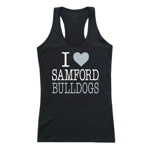 W Republic Women's I Love Tank Shirt Samford University Bulldogs 532-375