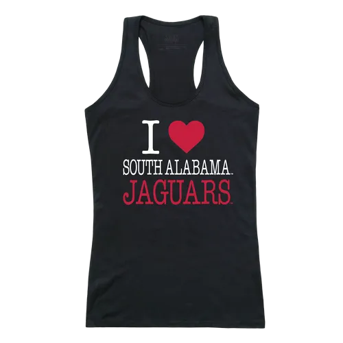 W Republic Women's I Love Tank Shirt South Alabama Jaguars 532-382