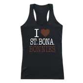 W Republic Women's I Love Tank Shirt Saint Bonaventure University Bonnies 532-386