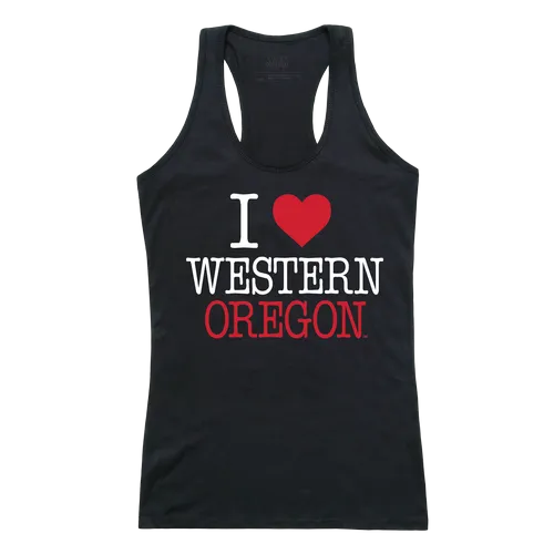 W Republic Women's I Love Tank Shirt Western Oregon Wolves 532-406