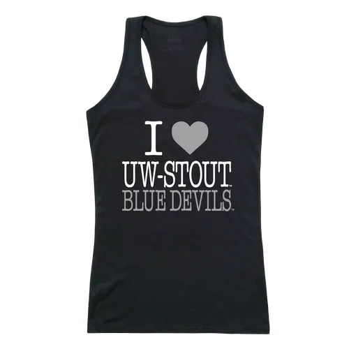 W Republic Women's I Love Tank Shirt Wisconsin Stout Blue Devils 532-413