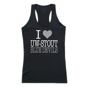 W Republic Women's I Love Tank Shirt Wisconsin Stout Blue Devils 532-413