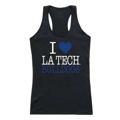 W Republic Women's I Love Tank Shirt Louisiana Tech Bulldogs 532-419