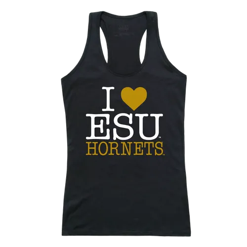 W Republic Women's I Love Tank Shirt Emporia State University Hornets 532-423