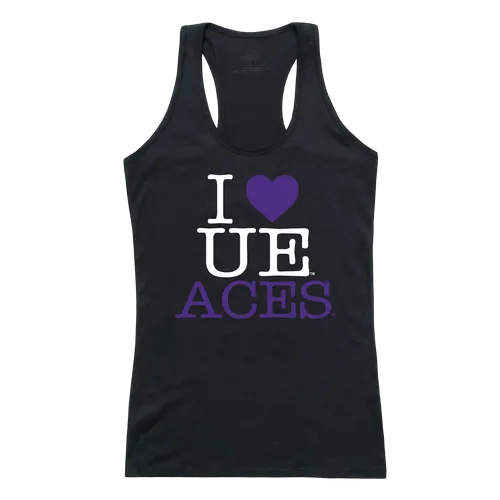 W Republic Women's I Love Tank Shirt University Of Evansville Purple Aces 532-424